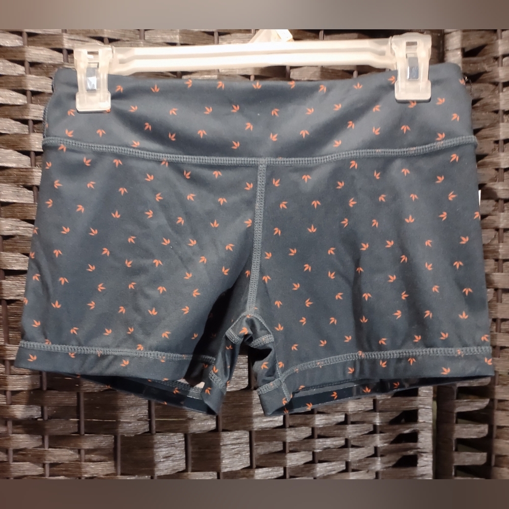 IAB I Am Becoming Gray Leaf Print 3 In No Ride Gym Workout Shorts Sz 6